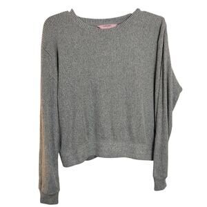 4553) Hunkemoller Gray Ribbed Slouchy Long Sleeve Top Medium